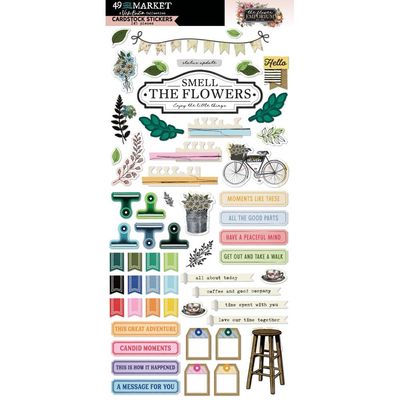 49 &amp; Market - The Flower Emporium Collection - Designed by Vicki Boutin - Cardstock Stickers - 6&quot; x 12&quot; - VBF31300 - 2 sheets