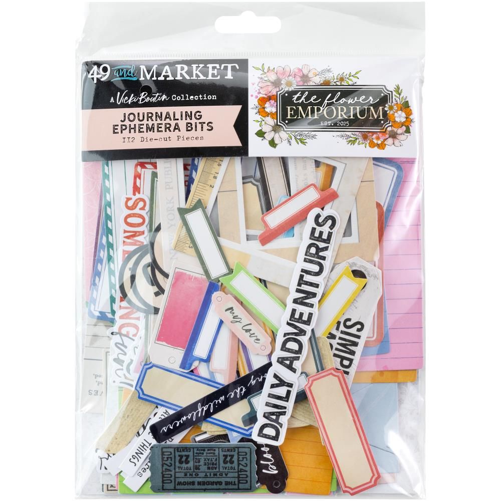 49 &amp; Market - The Flower Emporium Collection - Designed by Vicki Boutin - Journaling Die Cuts - VBF31287 - 112pcs