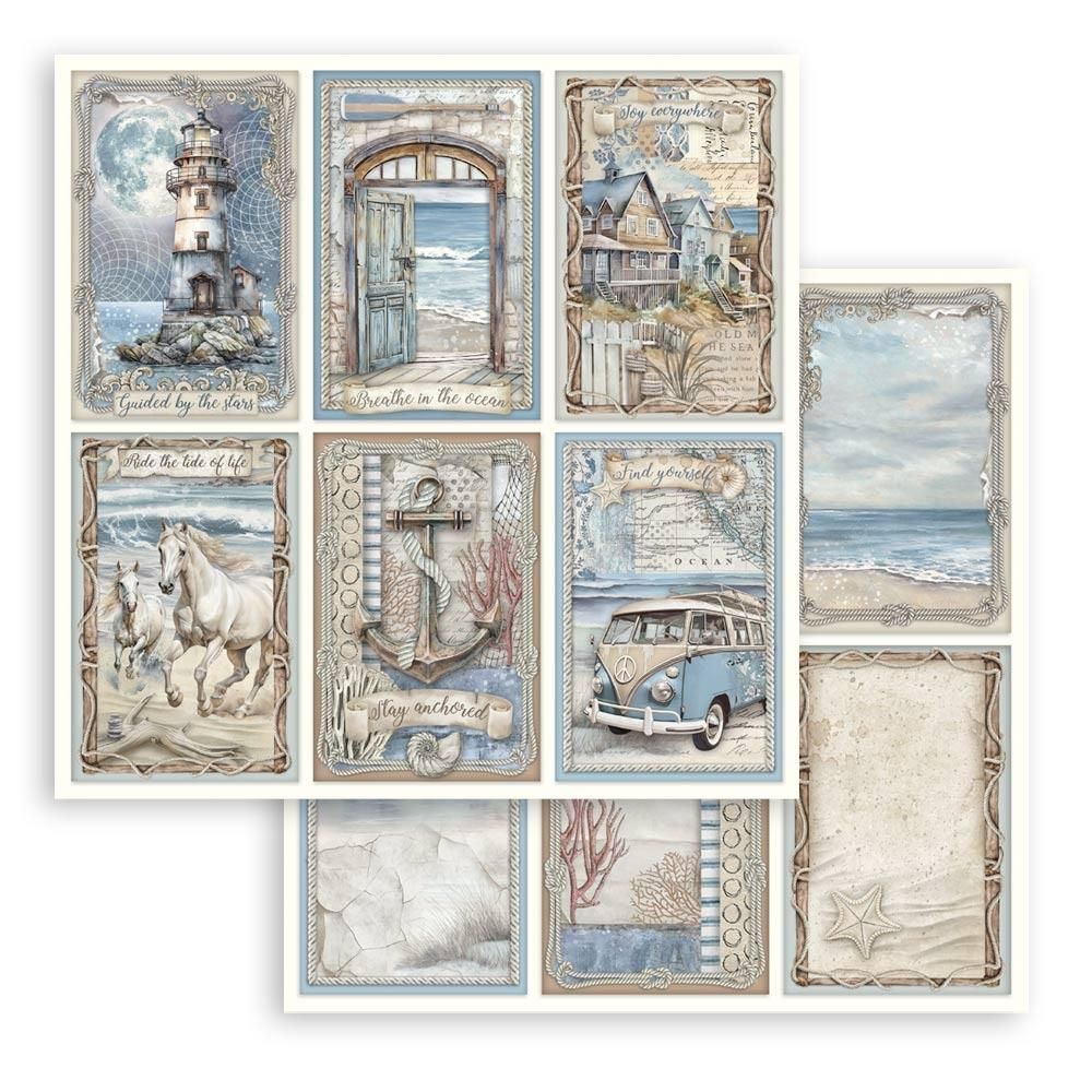 Stamperia - Silent Seas Collection - Card - 12 x 12 - Single Sheet - SBBL1067