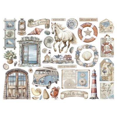 Stamperia - Silent Sea Collection - Die Cuts - DFLDC115 - 37pcs