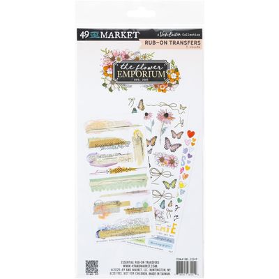 49 &amp; Market - The Flower Emporium Collection - Designed by Vicki Boutin - Rub On Transfers - Essentials - 6&quot; x 12&quot; - VBF31249 - 2sheets