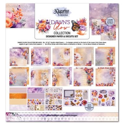 3 Quarter Designs - 12 x 12 Paper Pack - NEW - Dawns Glow 