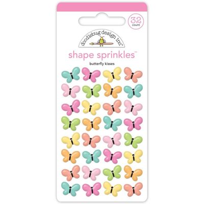 Doodlebug Designs Inc -  Butterfly Kisses Collection - Shape Stickers - Butterflies - 8872 - 32 pcs