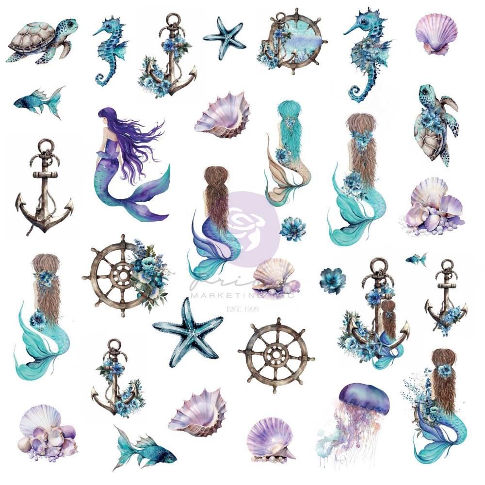 Prima Marketing - A Mermaid&#39;s Tale Collection - Ephemera - Mermaids Treasures - 676940 - 66 pcs