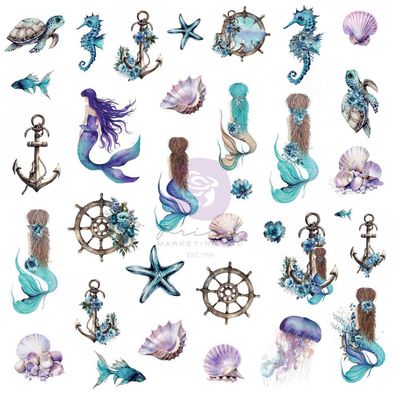 Prima Marketing - A Mermaid&#39;s Tale Collection - Ephemera - Mermaids Treasures - 676940 - 66 pcs