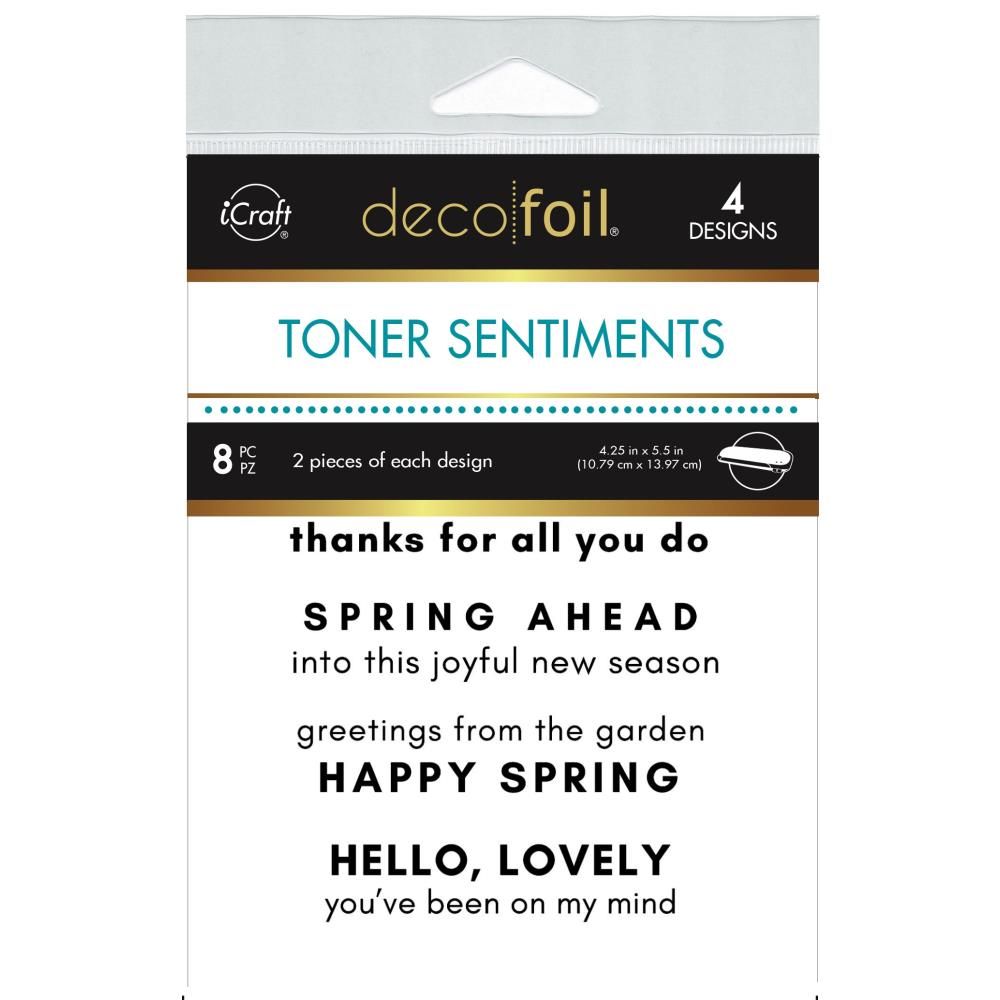 iCraft - Deco Foils - Card Fronts -Spring Ahead - Sentiments - 4.25&quot; x 5.5&quot; - 5719 - 8pcs