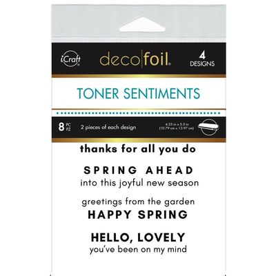iCraft - Deco Foils - Card Fronts -Spring Ahead - Sentiments - 4.25&quot; x 5.5&quot; - 5719 - 8pcs