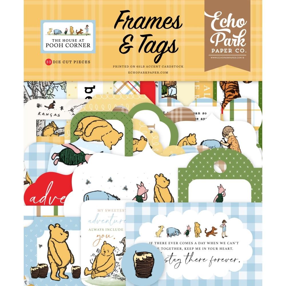 Echo Park Paper Co - The House At Pooh Corner Collection - Frames &amp; Tags - HPC420025 - 33 Pcs