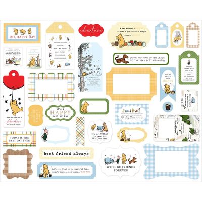 Echo Park Paper Co - The House At Pooh Corner Collection - Frames &amp; Tags - HPC420025 - 33 Pcs