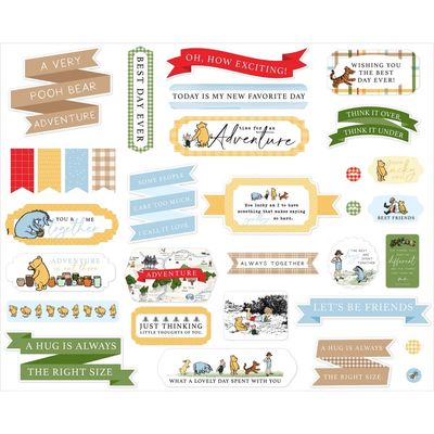 Echo Park Paper Co - The House At Pooh Corner Collection - Titles &amp; Phrases - HPC420032 - 32 Pcs