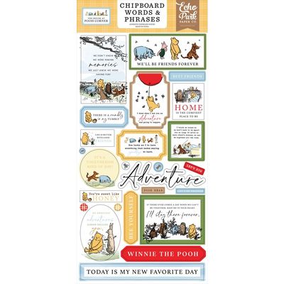 Echo Park Paper Co - The House At Pooh Corner Collection - Chipboard Words &amp; Phrases - 6&quot; x 13&quot; - HPC420022