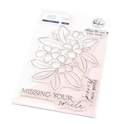 PinkFresh Studio - Good Times Collection - Plumeria Bundle - Stamp, Stencil &amp; Die Set - 272625, 272825,  272725
