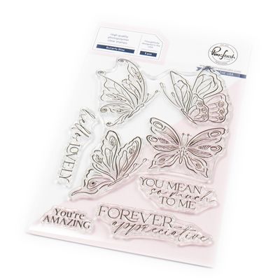 PinkFresh Studio - Good Times Collection - Butterfly Bliss Bundle - Stamp, Stencil &amp; Die Set - 273425, 273525, 273625
