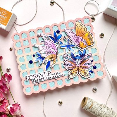 PinkFresh Studio - Good Times Collection - Butterfly Bliss Press Plate - 273725