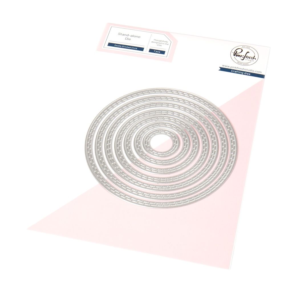 PinkFresh Studio - Essentials Collection - Die Set - Double Stitched Elongated Circles - PF184ES - 7 pcs