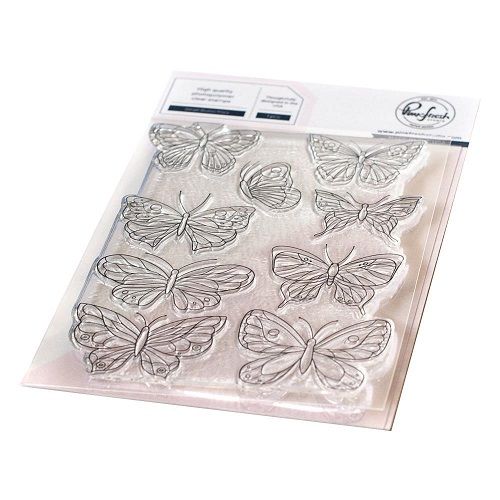 PinkFresh Studio - Butterflies Small Bundle - Stamp &amp; Hot Foil Plate - 118621, 118921