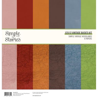 Simple Stories - Simple Vintage Woodland Collection - 12 x 12 Paper Pack - Basics - 24715 - 6 Sheets