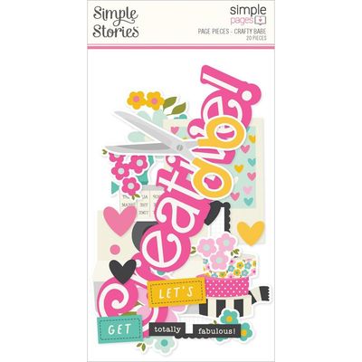 Simple Stories - Page Pieces - Crafty Babe - 24314 - 20pcs