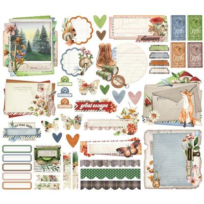 Simple Stories - Simple Vintage Woodland Collection - Ephemera - 24726 - 46 pcs