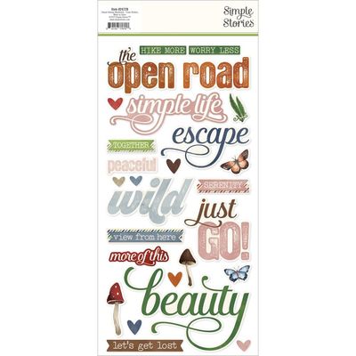 Simple Stories - Simple Vintage Woodland Collection - Foam Stickers - 6" x 12" - 24729 - 52 pcs