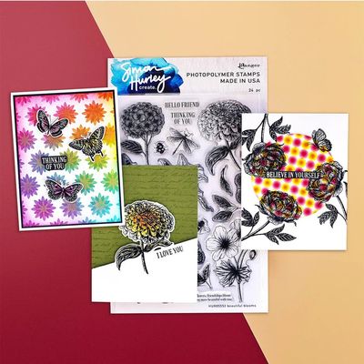 Spellbinders Paper Arts &amp; Simon Hurley - Beautiful Bloom Stamp &amp; Die Bundle - BD0825 16 cutting dies &amp; 24 stamps