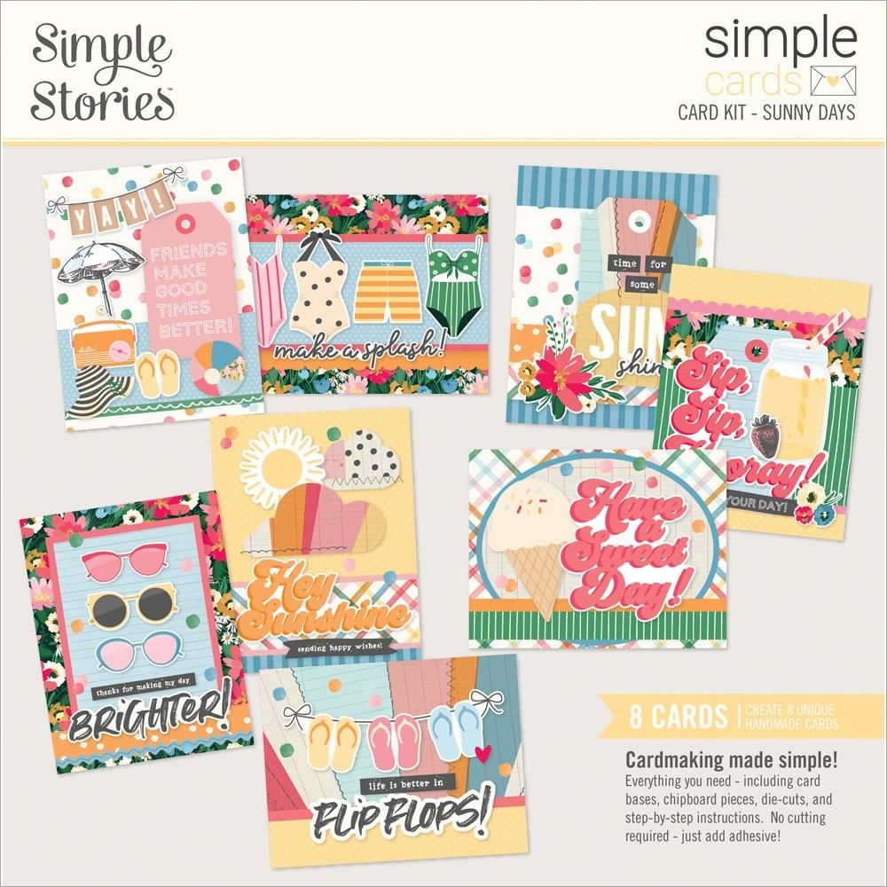 Simple Stories - Sunny Days Collection - Card Kit - 24527 - Makes 8 cards