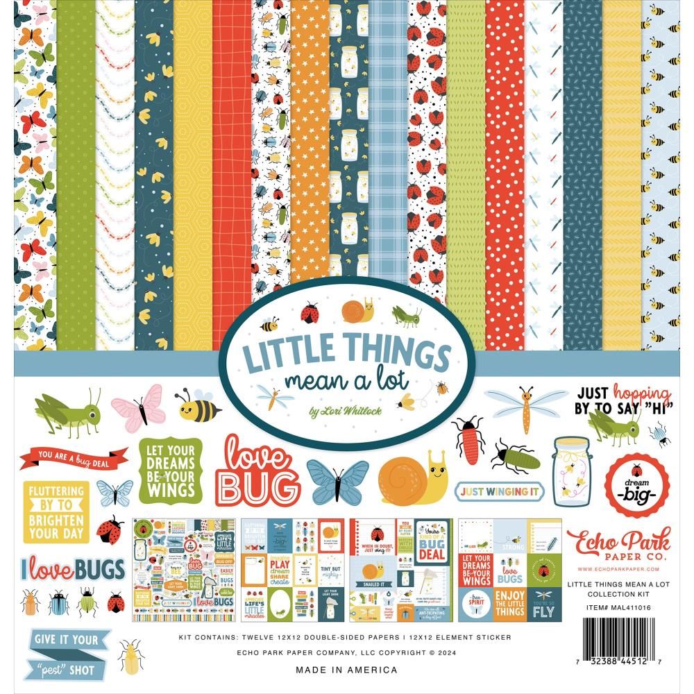 Echo Park Paper Co - Little Things Mean A Lot Collection - 12 x 12 Paper Pack - MAL411016 - 12 Sheets plus stickers