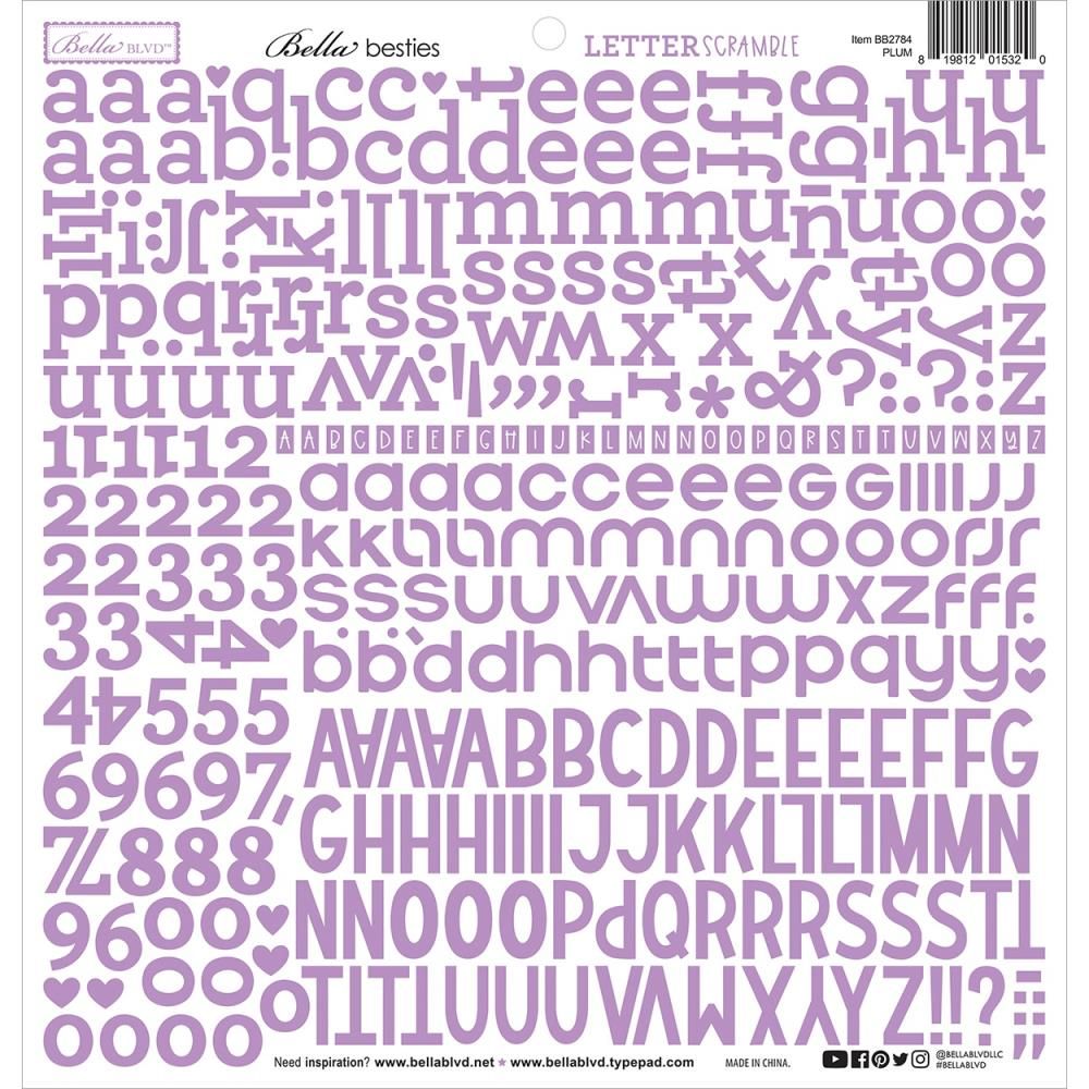 Bella BLVD - Bella Besties - Letter Scrambles - Plum - 12&quot; x 12&quot; - BB2784