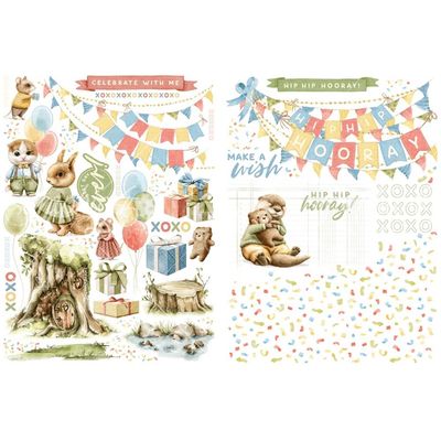 Graphic 45 - Hip Hip Hooray Collection - Rub On Transfers - 4502994