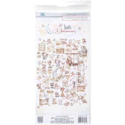 49 &amp; Market - Little Dreamer Collection - Laser Cut Outs - 6&quot; x 12&quot; - JLD31744 - 4 sheets - 102 pcs