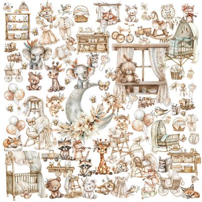 49 &amp; Market - Little Dreamer Collection - Laser Cut Outs - 6&quot; x 12&quot; - JLD317443 - 4 sheets - 102 pcs