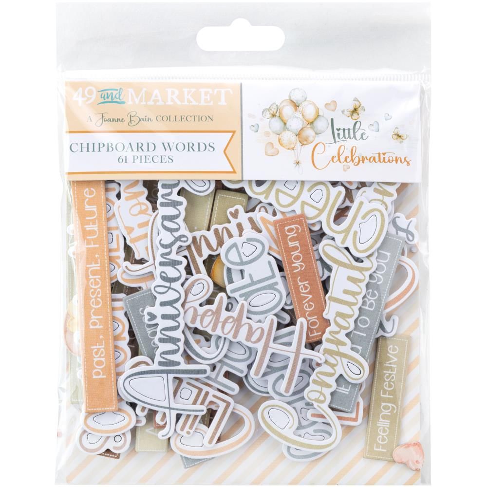 49 &amp; Market - Little Celebrations Collection - Chipboard Set - JLC31980 - 61 pcs