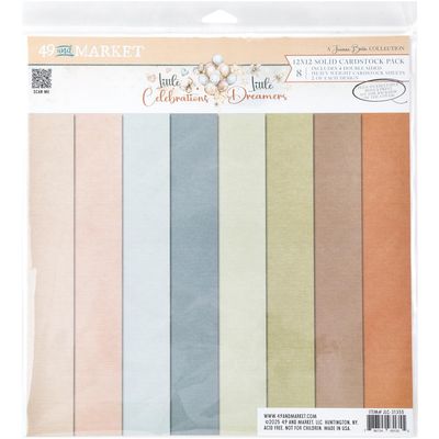 49 &amp; Market - Little Celebrations / Little Dreamer Collection - 12&quot; x 12&quot; Paper Pack - Solids - JLC31355 - 8 sheets