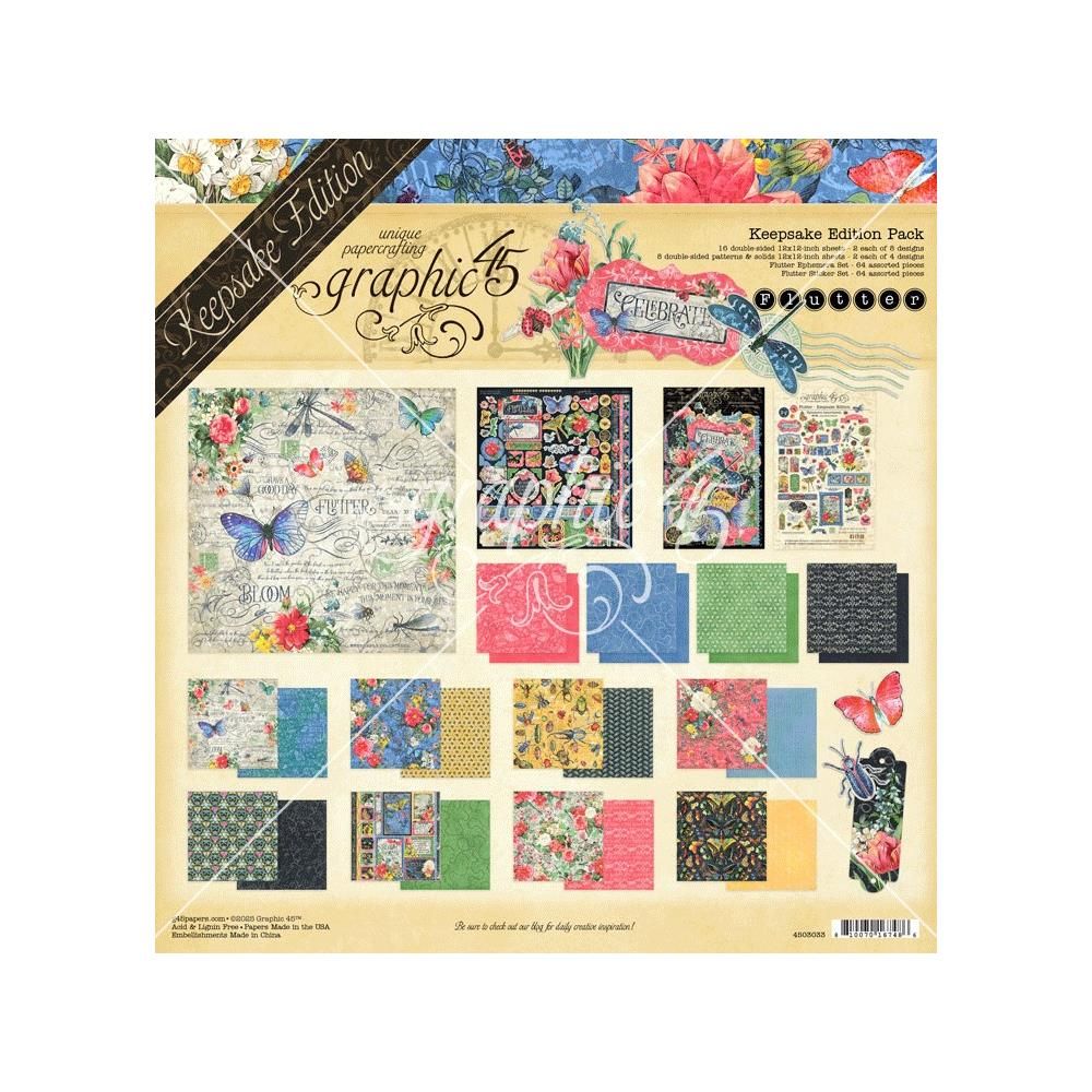 Graphic 45 - Keepsake Edition Pack - Flutter - 12 x 12 Paper Pack - 4503033