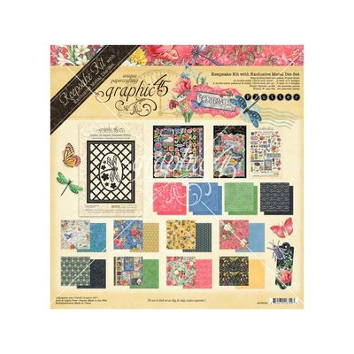 Graphic 45 - Keepsake Edition Pack - Flutter / Metal Die - 12 x 12 Paper Pack - 4503034