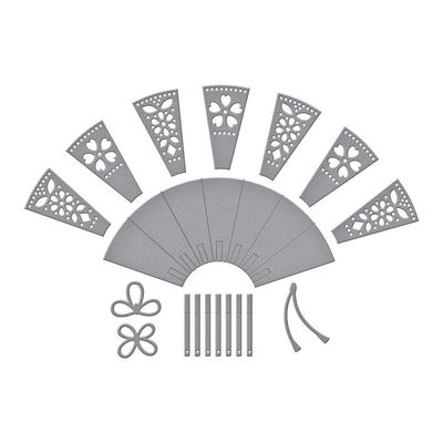 Spellbinders Paper Arts - By Alex Siberia Designs - Spring In Kyoto Collection  - Etched Die Set - Fan &amp; Bow - S4-1440 - 13 pcs