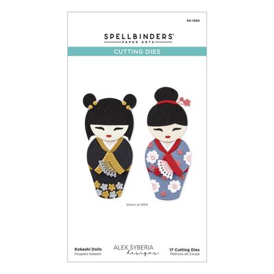 Spellbinders Paper Arts - By Alex Siberia Designs - Spring In Kyoto Collection - Etched Die Set - Kokeshi Dolls - S4-1455 - 17 pcs