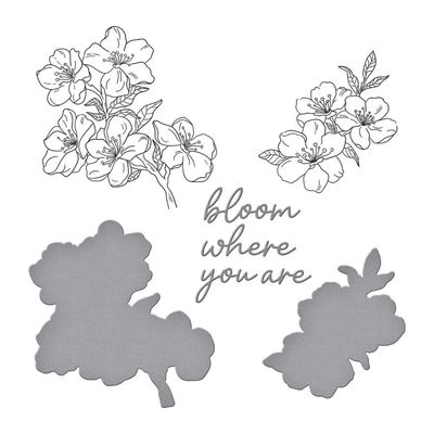 Spellbinders Paper Arts - By Alex Siberia Designs - Spring In Kyoto Collection - Cherry Blossoms - Press Plate &amp; Die Set - BP-290 - 2 Press Plates &amp; 3 Dies
