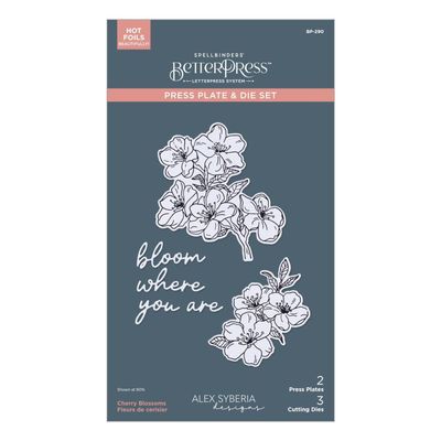 Spellbinders Paper Arts - By Alex Siberia Designs - Spring In Kyoto Collection - Cherry Blossoms - Press Plate &amp; Die Set - BP-290 - 2 Press Plates &amp; 3 Dies