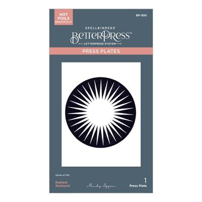 Spellbinders Paper Arts - Designed By Mindy Eggen - Classic Road Legends Collection - Press Plate - Radiant Starburst - BP-300 - 1 pce