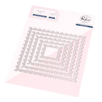 PinkFresh Studio - Essentials Collection - Die Set - Nested Square - Postage Edge - Dotted - PF188ES - 5 pcs