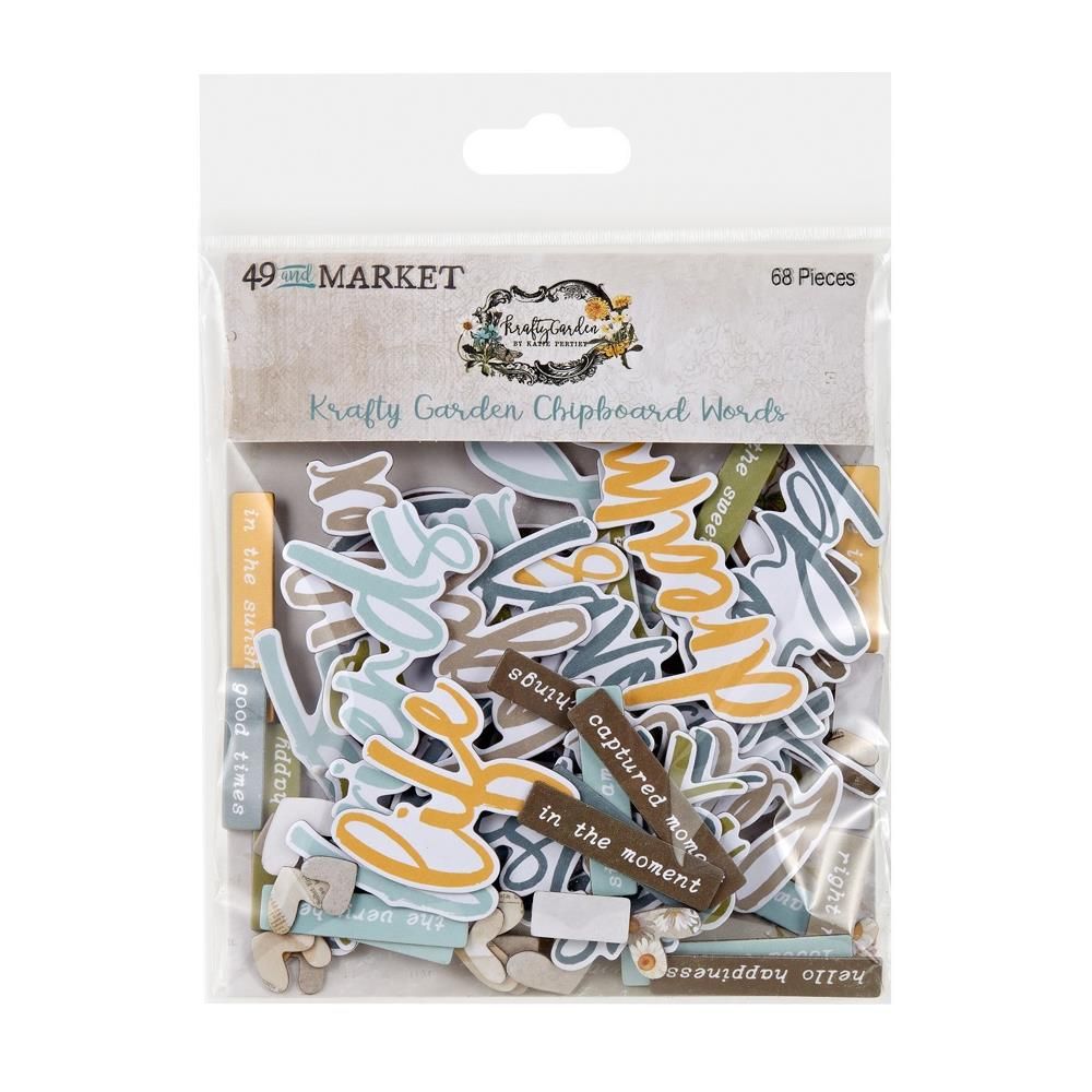 49 &amp; Market - Krafty Garden Collection - Chipboard Words- KG26696 -68 pcs