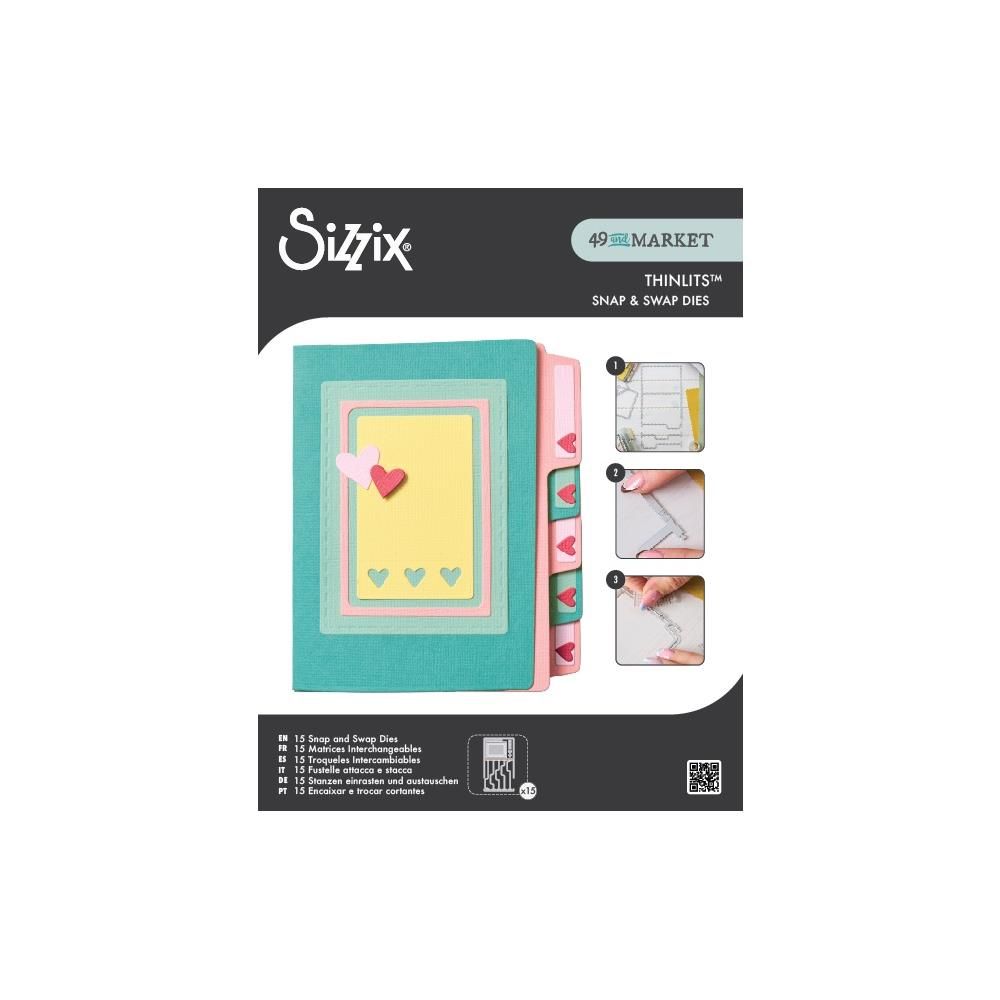 Sizzix - 49 &amp; Market - Thinlits - Snap &amp; Swap Dies - File Folders - 666825 - 15 pcs