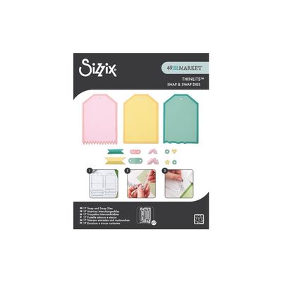 Sizzix - 49 &amp; Market - Thinlits - Snap &amp; Swap Dies - Large Tags - 666826 - 17 pcs