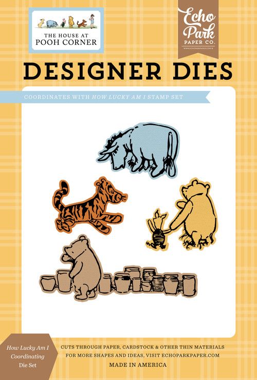 Echo Park Paper Co - The House on Pooh Corner Collection - Stamp &amp; Die Bundle - How Lucky Am I - HPC420040 &amp; HPC420043
