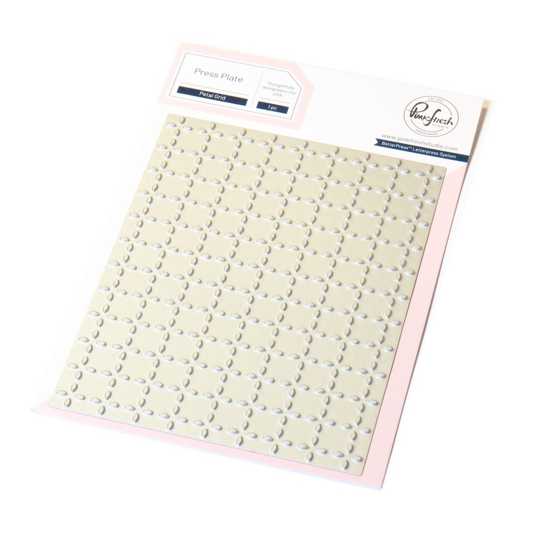 PinkFresh Studio - Delights and Doodles Collection - Press Plate By Kaitlin Sheaffer - Petal Grid - 280125