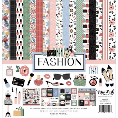 Echo Park Paper Co - Fashion Collection - 12 x 12 Paper Pack - FSH445016 - 12 sheets plus stickers