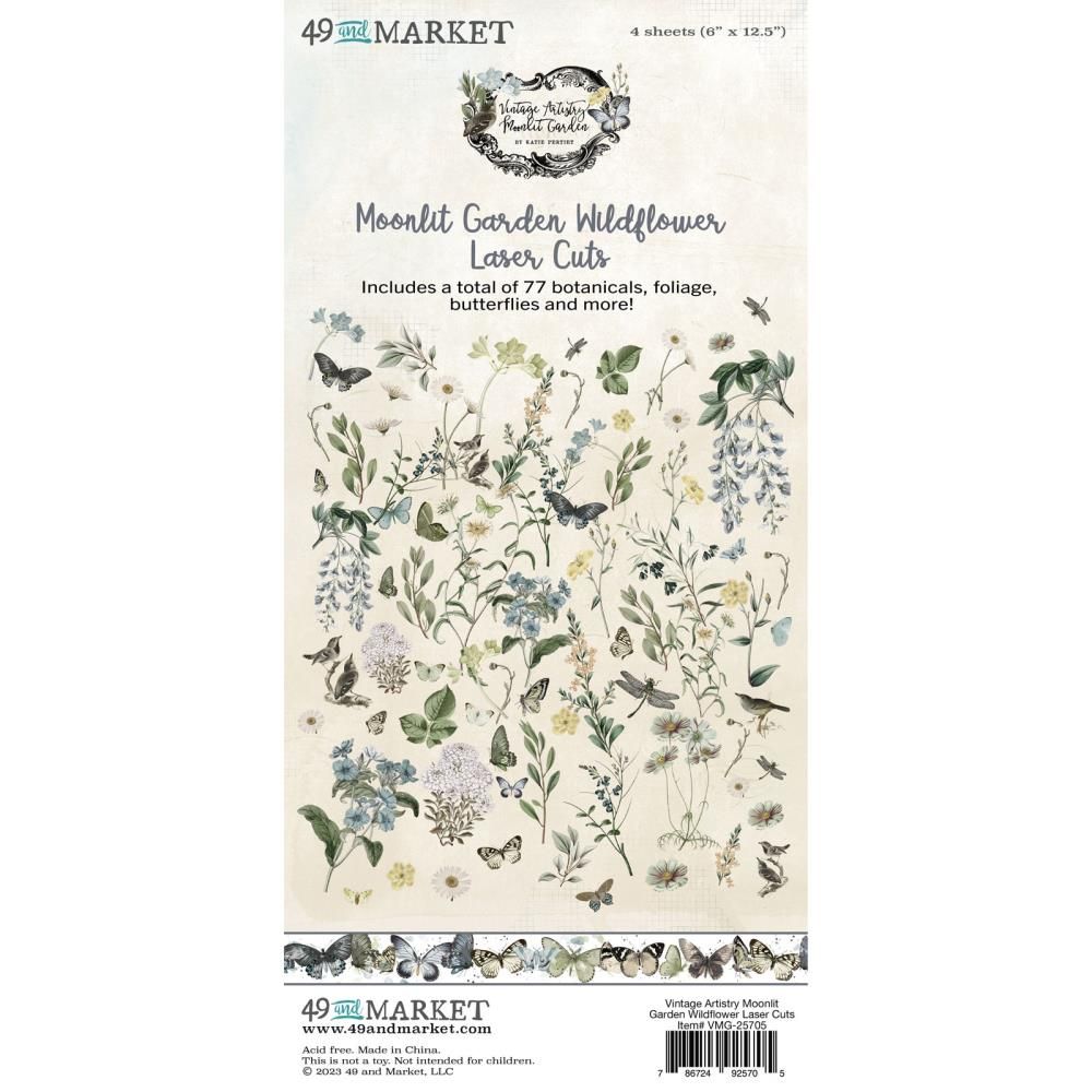49 &amp; Market - Vintage Artistry - Moonlit Garden Collection - Laser Die Cuts - Wildflowers - VMG25705