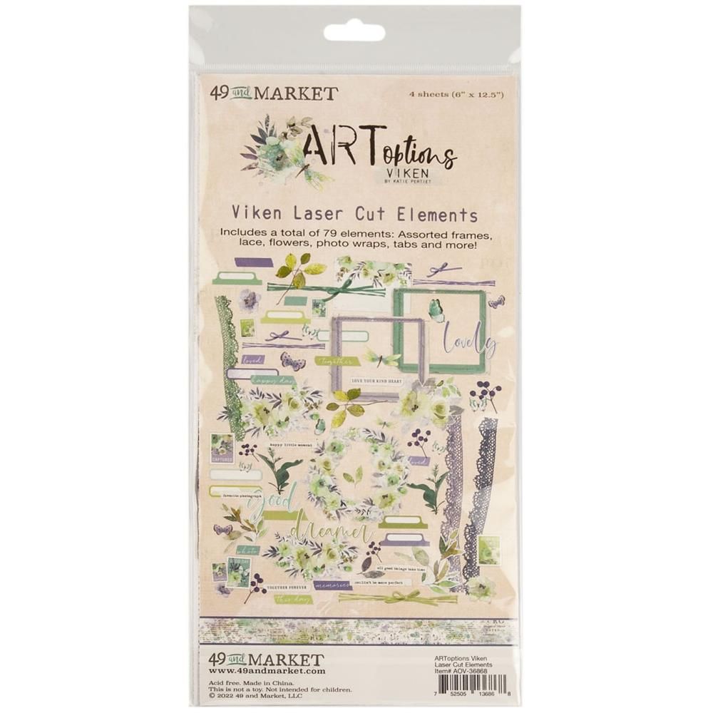 49 &amp; Market - Viken Collection - Laser Die Cuts - AOV36868 - 79 pcs