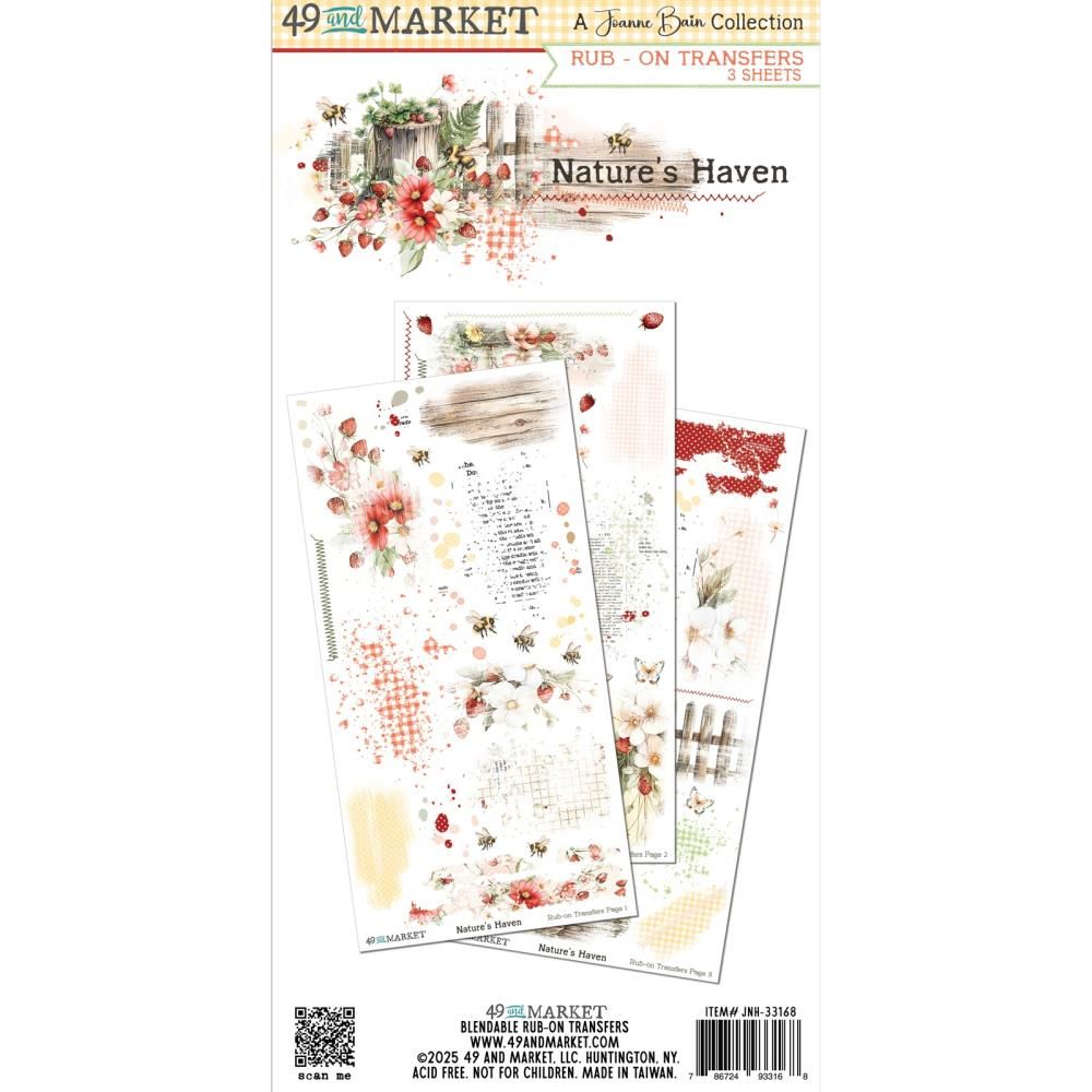 49 &amp; Market - Nature&#39;s Haven Collection - Rub On Transfer - 6&quot; x 12&quot; - JNH33168 - 3 Sheets